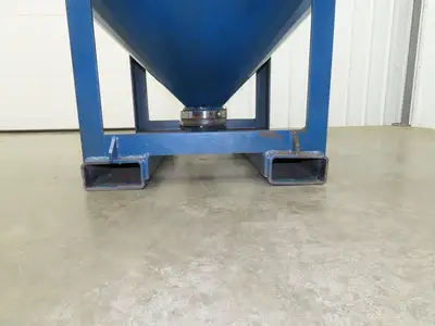 Hutco 43" Portable Steel Bulk Material Bin Gravity Hopper 28 Cu-Ft Fork Pockets