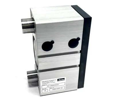 P5T-C063DHSN025 | Parker  Pneumatic Guided Cylinder 145 PSI 63mm Bore 25mm Stroke - New – Open box