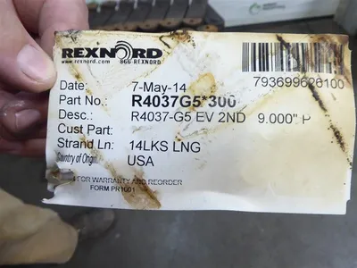 Rexnord R4037G5*300 Elevator Bucket Chain R4037-G5 EV 2ND 42 Feet Surplus