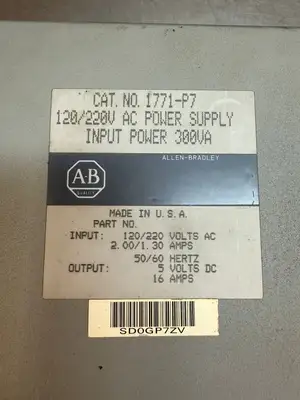 Allen Bradley 1771-P7 120/220V Ac Pwr Sup Module Input Power 300Va (2.4.5)