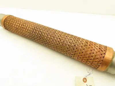 24" Braided Copper Bronze Flex Hose 2-1/2" NPT Stainless Ends  40W316L