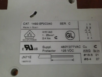 USED Allen-Bradley 1492SP2C040