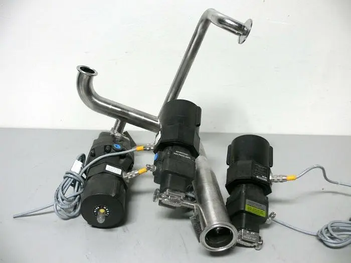 Used 3 ITT PURE-FLO 90PSI DIAPHRAGM VALVE ACTUATORS + WESTLOCK VALVE POSITION MONITOR Valves/Fittings California US | Equipment Lab #485318