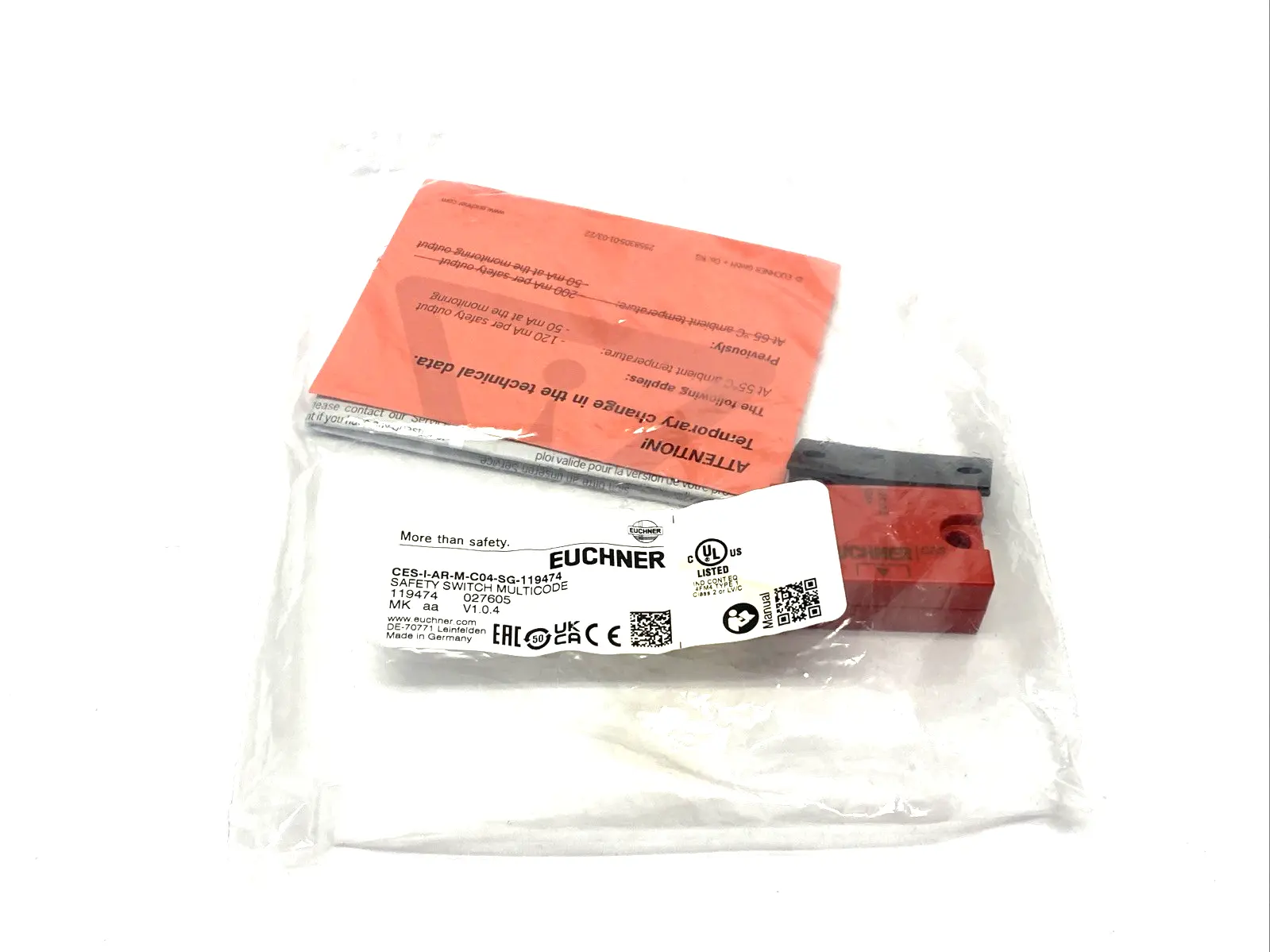 New | in-Stock Euchner Multicode RFID Safety Switch M8 8-Pin Relays & Switches Michigan US | Maverick Industrial Sales #1401215
