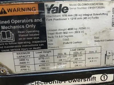 Used 2020 YALE GLC060VX Liquid Propane Forklifts Illinois US | Somerset Equipment Sales #1542826
