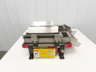 NKE 6"x 22" Double Belt Conveyor Small Parts Slow Feed Chute 220V 1FPM