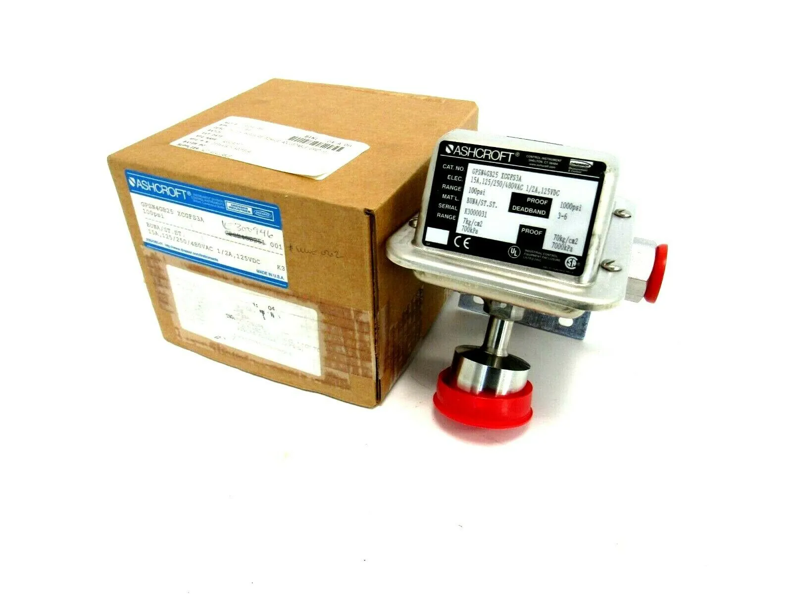 NEW ASHCROFT GPSN4GB25-XCGFS3A PRESSURE SWITCH 100PSI GPSN4GB25XCGFS3A