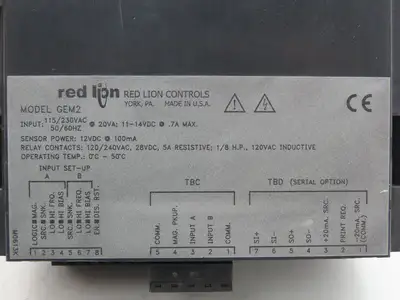 Red Lion Controls GEM2 6 Digit Presettable Digital Counter 115/230VAC 11-14VDC