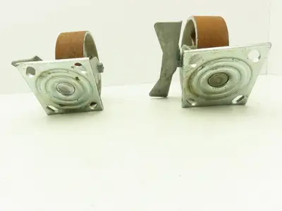 Albion 6" Swivel Caster Wheel Locking Cast Iron 7-1/2" Height Lot of 2