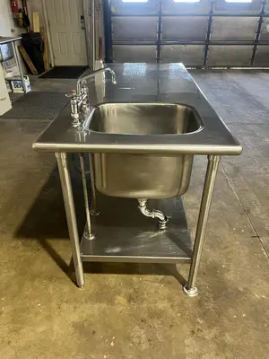Used Falcon Restaurant Supply Used 72" Single Compartment Stainless Sink with 3 Drawers and GFCI Outlet - SS311 Sinks Illinois US | Falcon Restaurant Supply #1375626