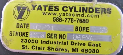 NEW YATES 3.25×13.0 HYDRAULIC CYLINDER 3.25" BORE 13.0" STROKE
