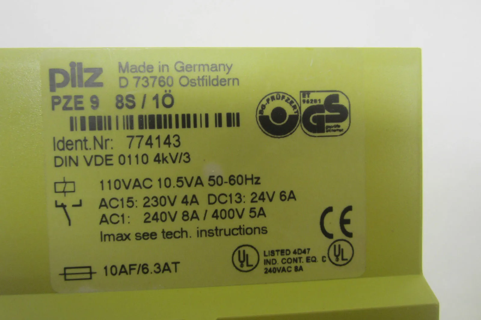 NEW PILZ PZE9-8S/10 SAFETY RELAY PZE98S10