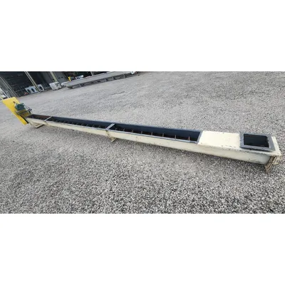 Used 9" dia. Mild Steel U-trough Auger Screw Conveyor 24'-10"L