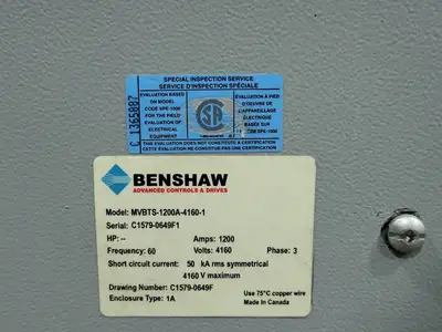 USED BENSHAW MVBTS-1200A-4160-1