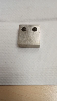USED Misumi Stopper Block 40HRC 1045 Carbon Steel Counterbored