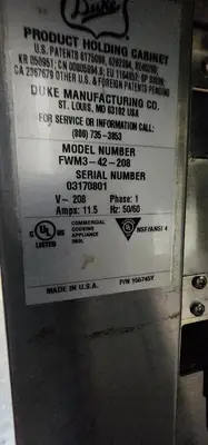 Used Duke Used DUKE FWM3-42 Pass-Through Heated Food Warmer Holding Cabinet 208 Volts Hot Food Warming, Holding, & Transport Cabinets Illinois US | Falcon Restaurant Supply #1376447