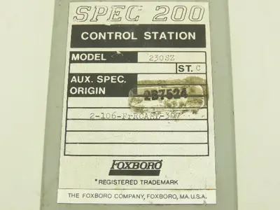 Foxboro 2B7524 230SZ SPEC 200 HMI Control Station