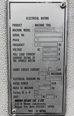 USED 2011 MORI SEIKI NH4000 DCG
