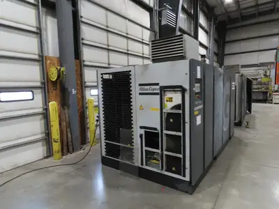 Atlas Copco GA160VSD-FF 215Hp Rotary Screw Air Compressor 1076CFM 460v Air Dryer