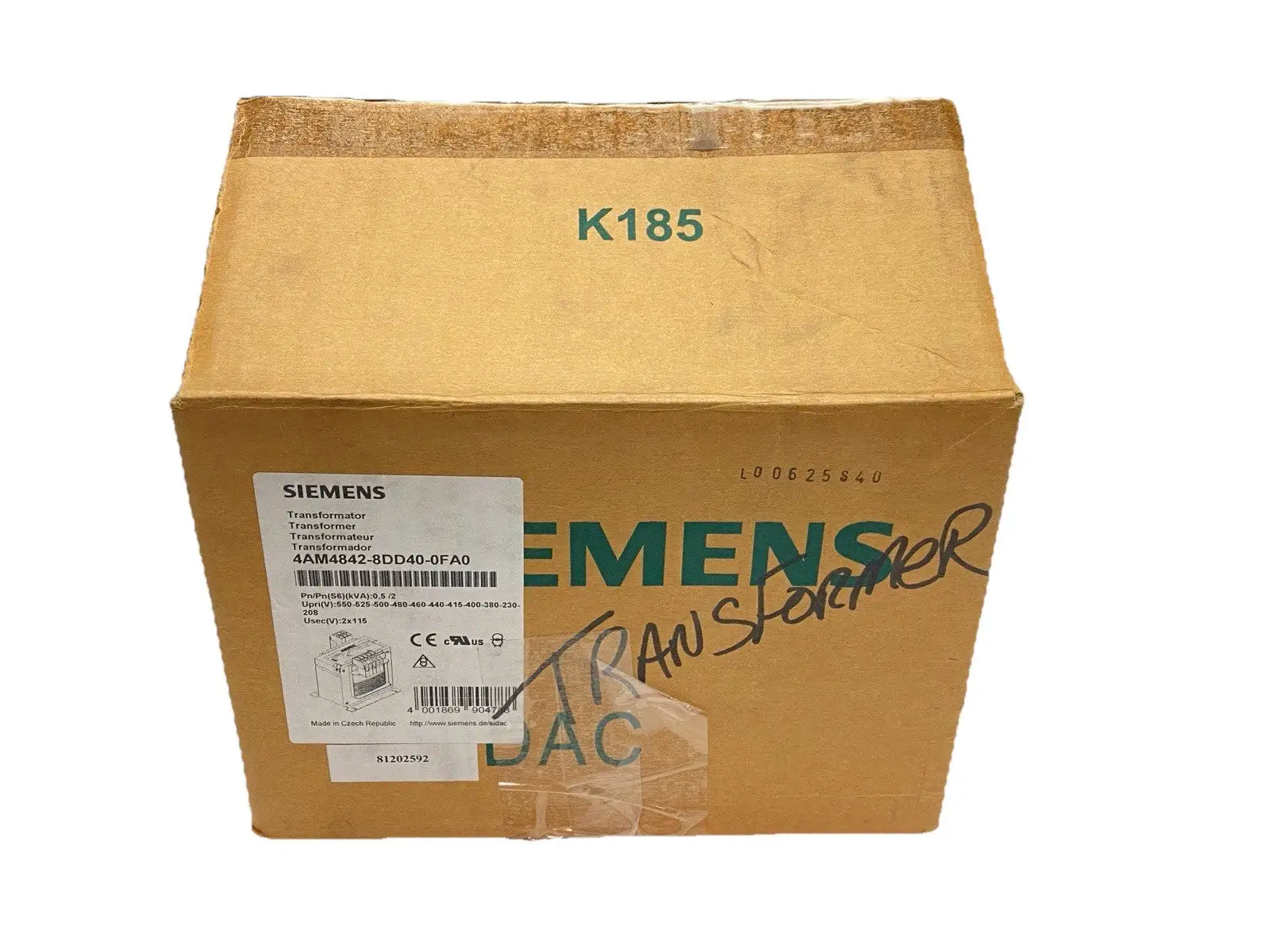 New | in-Stock Siemens Transformer Multi-Tap 208-550VAC Transformers Michigan US | Maverick Industrial Sales #1399946