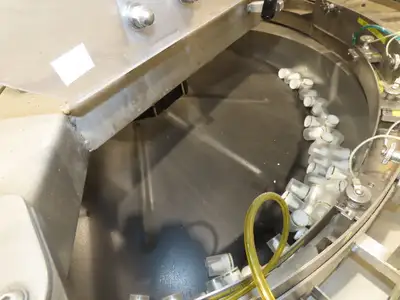 Haumiller Bottle Cap Bowl Feeder with Feed Hopper Elevator Conveyor 480V