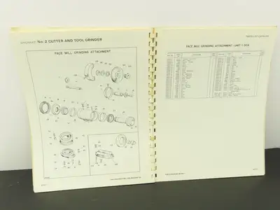 Cincinnati No 2 DO Cutter & Tool Grinder Owner Operator Instruction Manual