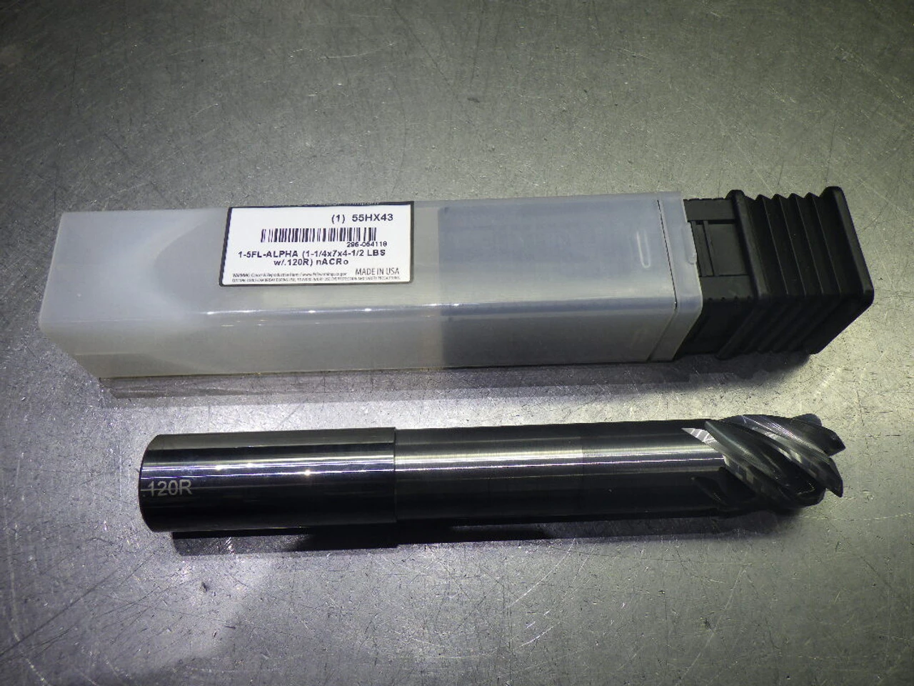 Monster 1" 5 Flute Carbide CR Endmill 1" Shank .12" R 295-054118 (LOC1630)