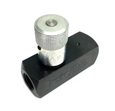 | Parker F800S-V Colorflow In-Line Flow Control Valve, 1/2" NPTF Connection - New – Open box