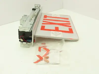 NYRELXTEU2RCAEM Exit Sign Recessed Edge Lit LED Double Face Battery NYC Approved