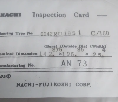 NEW Nachi 0142RU19S1