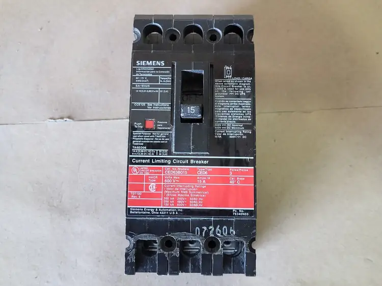 Used SIEMENS CED63B015 Switchgears British Columbia CA | Lenmark #239018