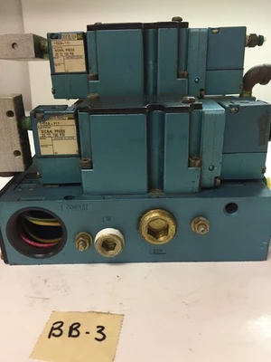 Mac 632D-000-PM-RA11-9 Solenoid Valve w/Base 6300D-611&(4)1100A-111 Valve