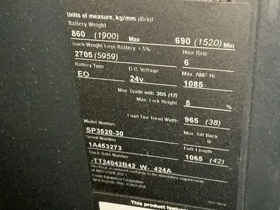 Used CROWN SP352030 Electric Lifters Ohio US | HGR 24 #1446261