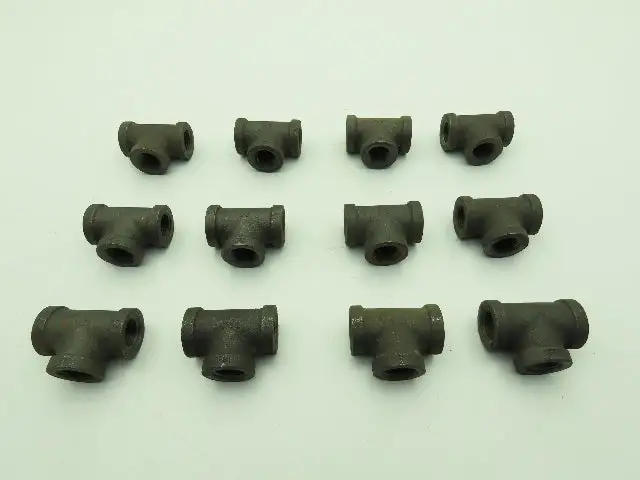 Anvil 1/2" FNPT Malleable Iron Black Pipe Fitting Tee  -Lot of 12