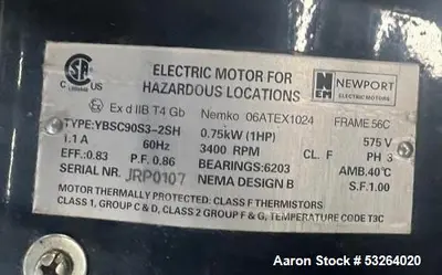 Used JC Pardo 26 Gallon 316 SS Reactor Tank – Double Motion Scrape Agitation, Jacketed, Hydraulic Tilt