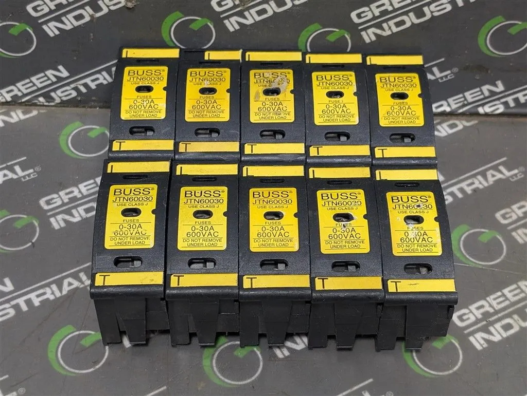 Lot of 10 BUSS JTN600300 0-30A 600VAC Fuse Holders Class J Used