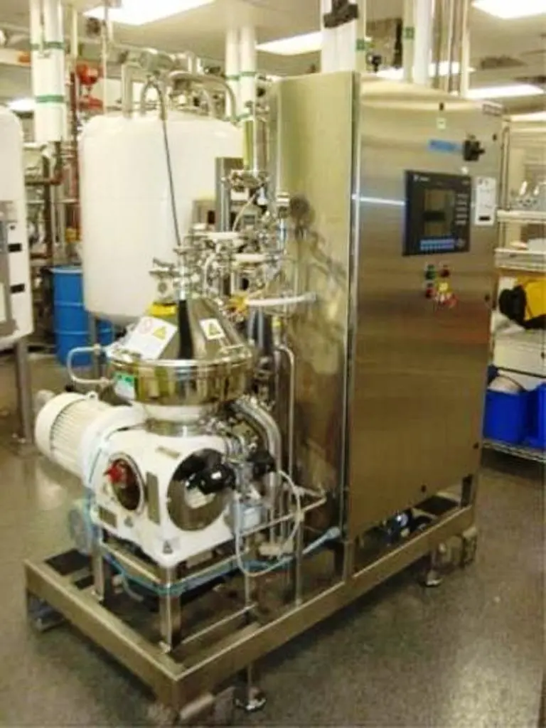 Westfalia CSC 6-06-476 hydro-hermetic clarifier skid, 316L SS.