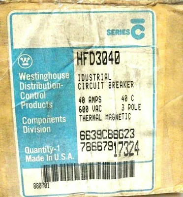 NEW WESTINGHOUSE HFD3040 CIRCUIT BREAKER SERIES C