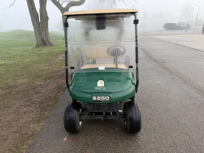 (1) 2017 E-Z-Go golf cart with a Kawasaki gas engine, model 625111G01, includes canopy, ball cover, ...