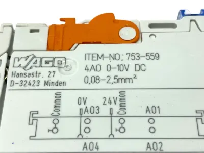 Used Wago Output Module, 4-Channel Analog Output, 0-10VDC PLC Input & Output Michigan US | Maverick Industrial Sales #1414293