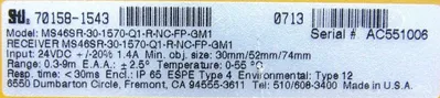 NEW STI MS46SR-30-1570-Q1-10X-10R-NC-FP-GM1 TRANSMITTER & RECEIVER 701562347 62"