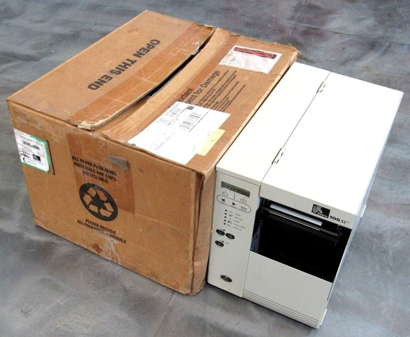 NEW ZEBRA 105SL THERMAL TRANSFER LABEL PRINTER 10500-2001-0030