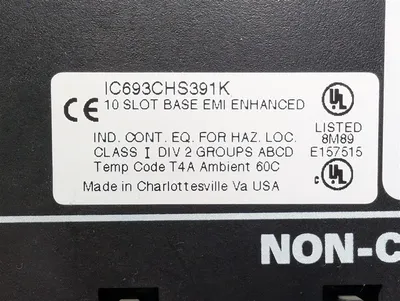 GE FANUC IC693CHS391K Series 90-30 10 Slot Base EMI Enhanced Backplane Used