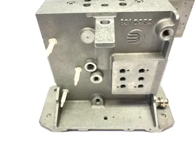 USED ABICOR BINZEL TORCH CLEANING STATION MAIN BODY CAST ASSEMBLY