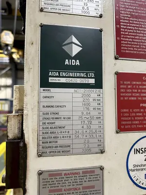 USED 2009 AIDA NC1-2000(2)E