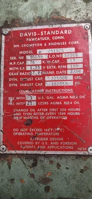 1996 DAVIS STANDARD 2.5"30:1 EXTRUDER WATER COOLED Extruders, Low Boy 1.6" - 2.5""" | Mark One Machinery (4)