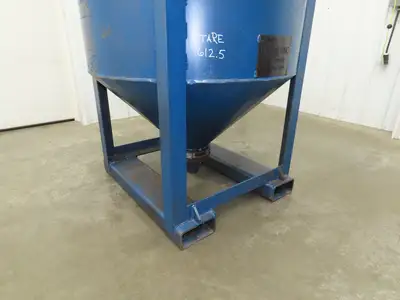 Hutco 43" Portable Steel Bulk Material Bin Gravity Hopper 28 Cu-Ft Fork Pockets