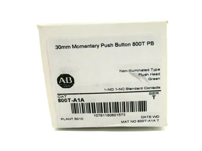 NEW SEALED ALLEN BRADLEY 800T-A1A 30MM MOMENTARY PUSH BUTTON SERIES T 800TA1A