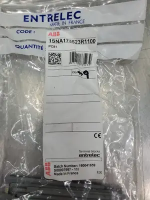 ABB 1SNA173523R1100 PC81 TERMINAL JUMPER, LOT OF 9. 4F-50/1