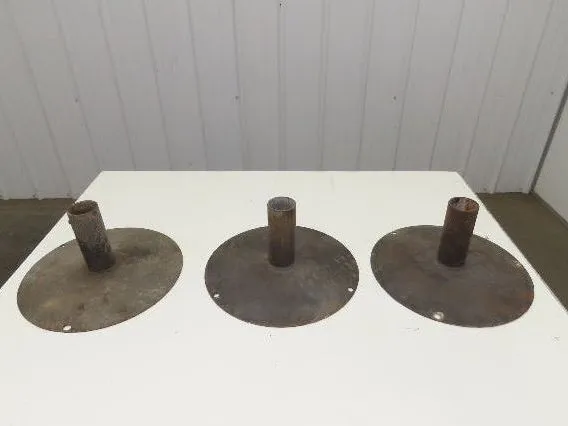 14" Steel Pedestal Base Round Pipe Conveyor Leg Stand Adj Height Lot of 3